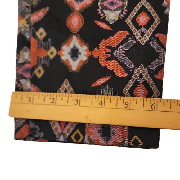 Zara Slim Printed Pants Women's Size Medium Straight Leg Side Hem Slits Multicol - Picture 10 of 15